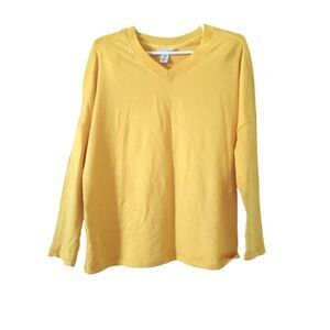 Just Be yellow V-neck women's long sleeve sweater size M